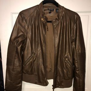 Brown Leather Miss Me Jacket